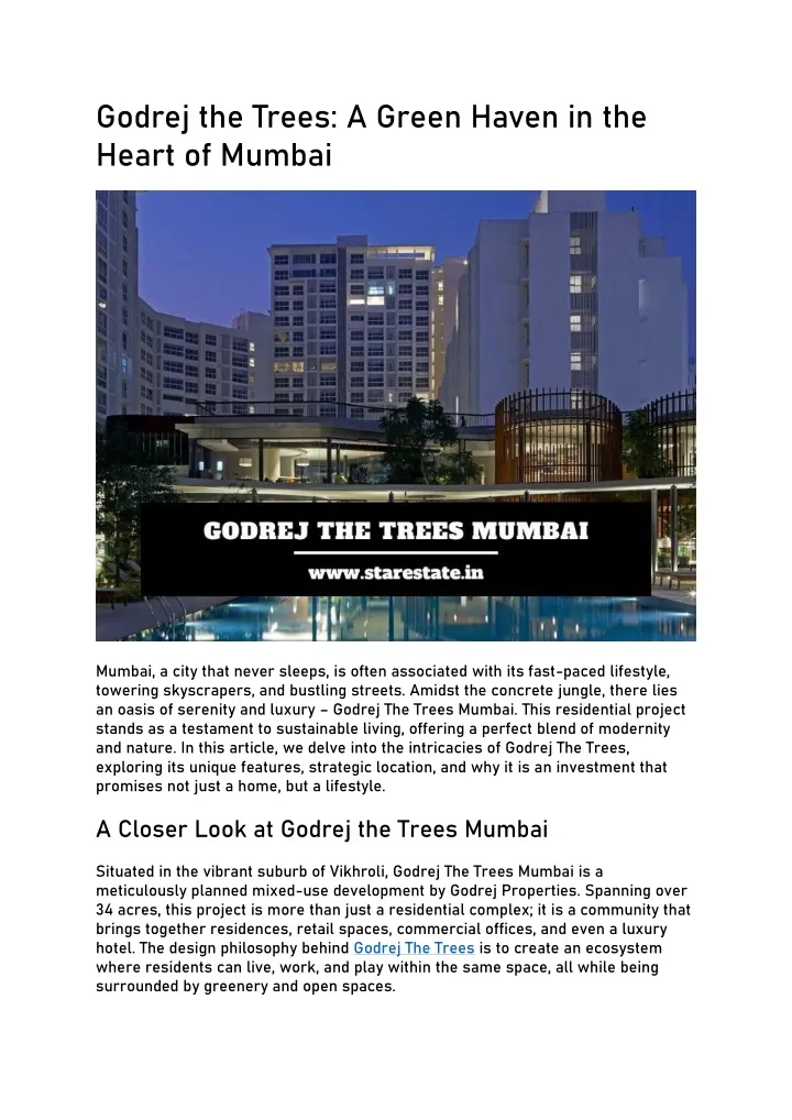 godrej the trees a green haven in the heart