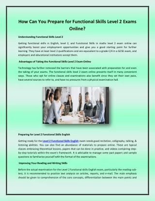 How Can You Prepare for Functional Skills Level 2 Exams Online