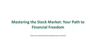 mastering the stock market your path to financial