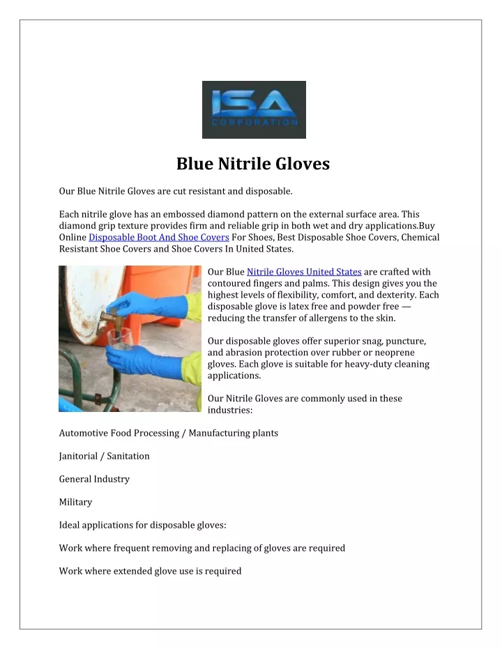 blue nitrile gloves