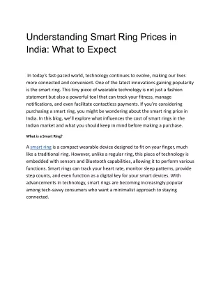 understanding smart ring prices in india what