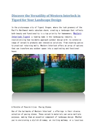 discover the versatility of western interlock