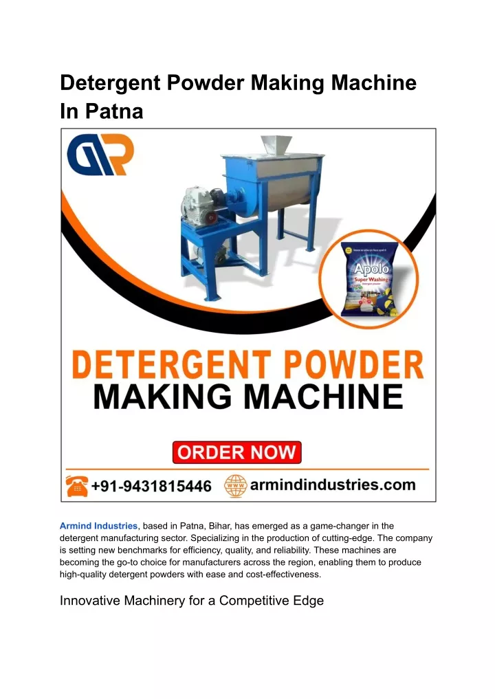 detergent powder making machine in patna