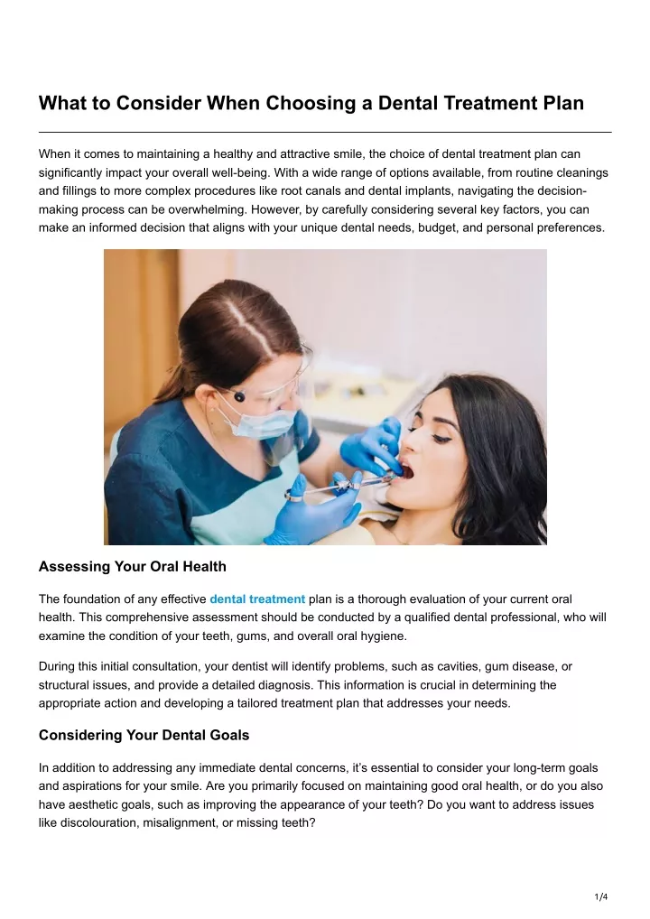 what to consider when choosing a dental treatment