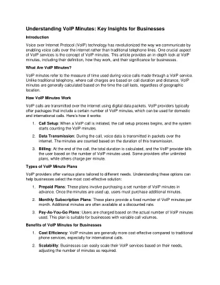 understanding voip minutes key insights
