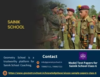 Model Test Papers for Sainik School Class 6