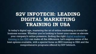 S2V Infotech digital marketing in usa