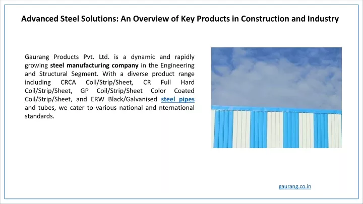 advanced steel solutions an overview of key products in construction and industry