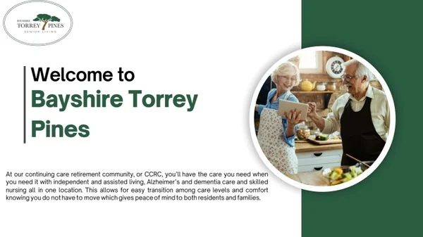 Experience Comfort and Care at Bayhsire Torrey Pines Senior Living
