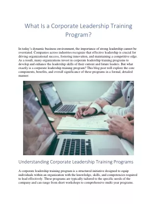 What Is a Corporate Leadership Training Program?