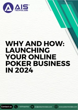 Why and How Launching Your Online Poker Business in 2024