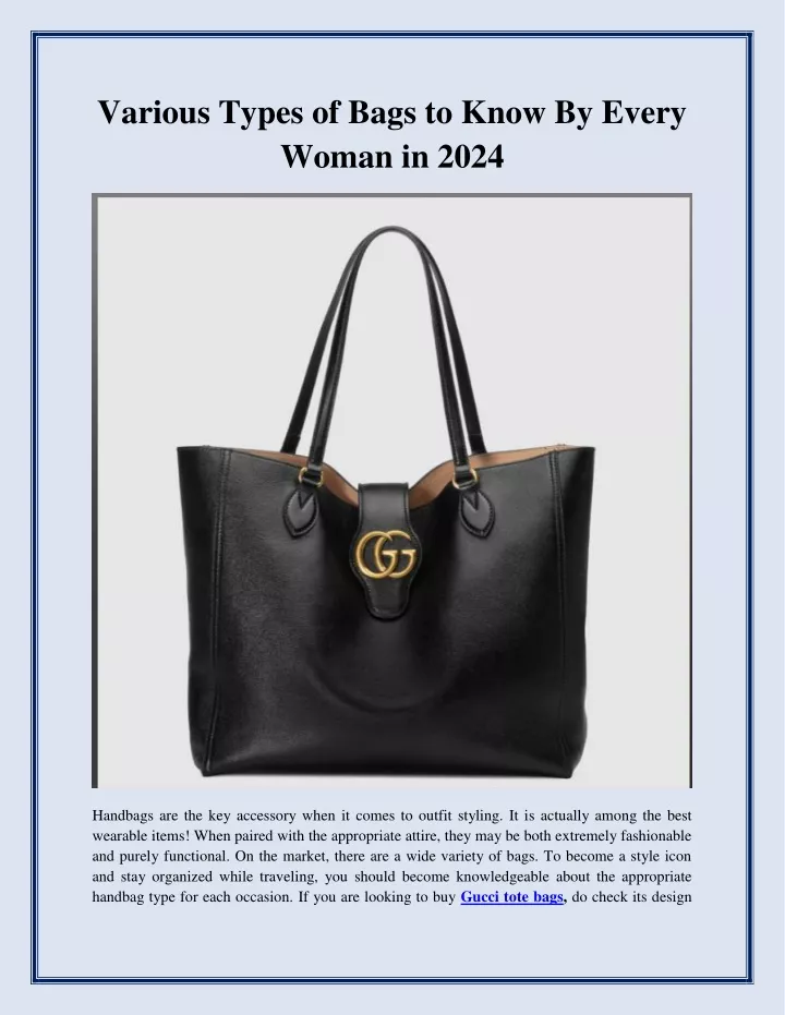 various types of bags to know by every woman