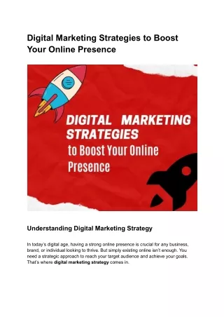 digital marketing strategies to boost your online