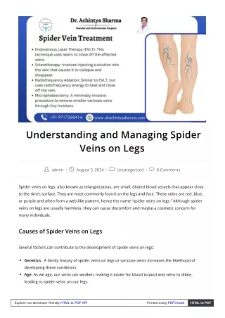 Understanding Varicose Veins on Legs: Causes, Symptoms, and Treatments