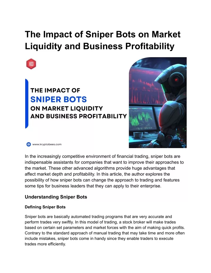 the impact of sniper bots on market liquidity