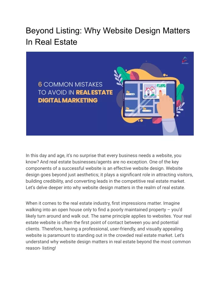 beyond listing why website design matters in real