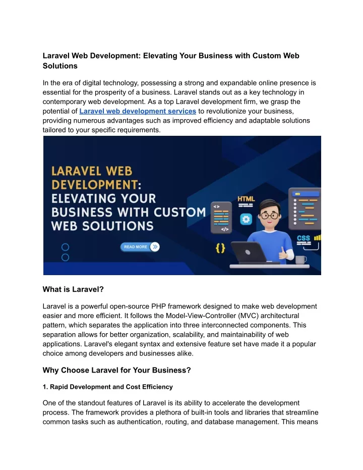 laravel web development elevating your business