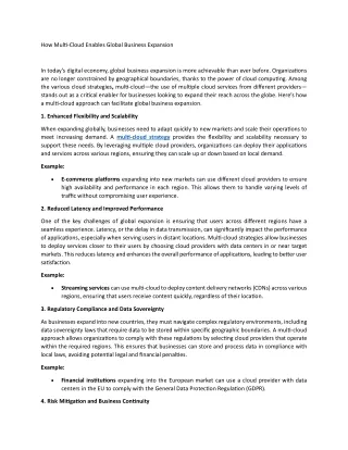 how multi cloud enables global business expansion