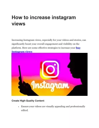 How to increase instagram views