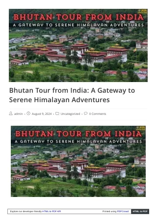 Bhutan Tour from India: Your Gateway to Himalayan Serenity