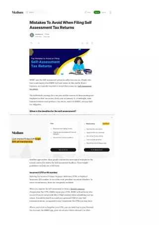 Mistakes To Avoid When Filing Self Assessment Tax Returns