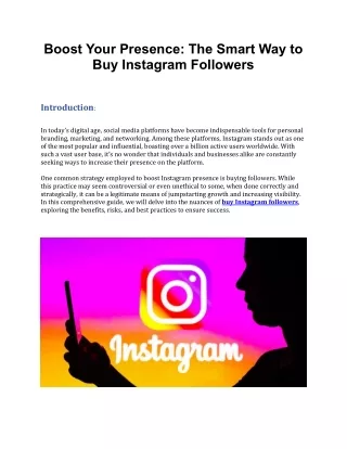 Boost Your Presence The Smart Way to Buy Instagram Followers