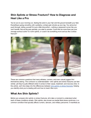 Shin Splints or Stress Fracture_ How to Diagnose and Heal Like a Pro