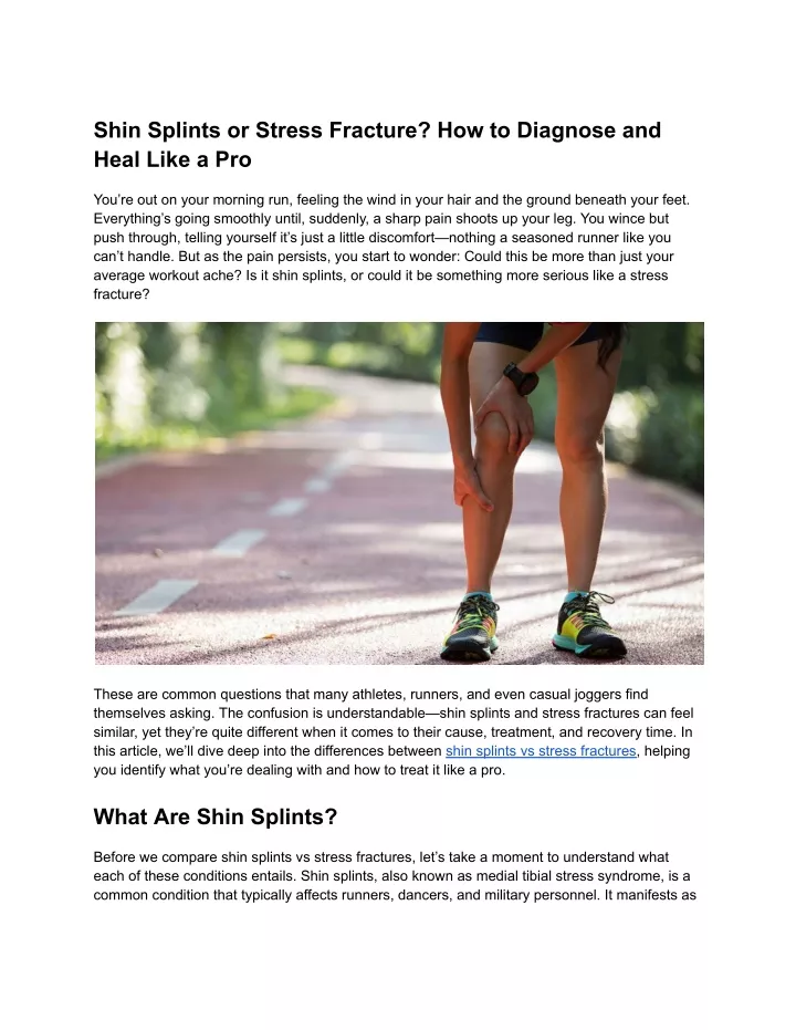 shin splints or stress fracture how to diagnose