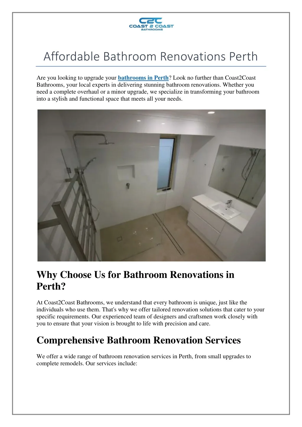 PPT - Affordable Bathroom Renovations Perth PowerPoint Presentation ...