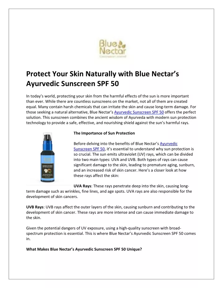 protect your skin naturally with blue nectar