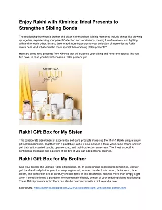 Enjoy Rakhi with Kimirica_ Ideal Presents to Strengthen Sibling Bonds