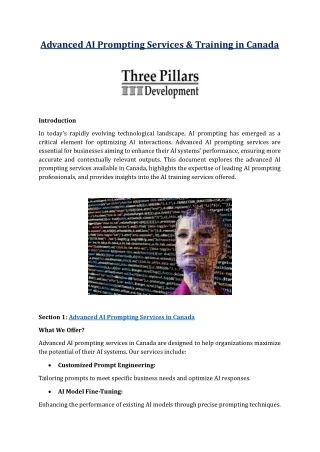 Advanced AI Prompting Services & Training in Canada
