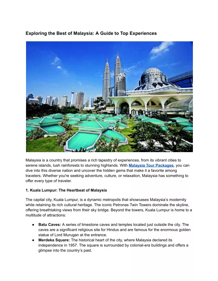 exploring the best of malaysia a guide