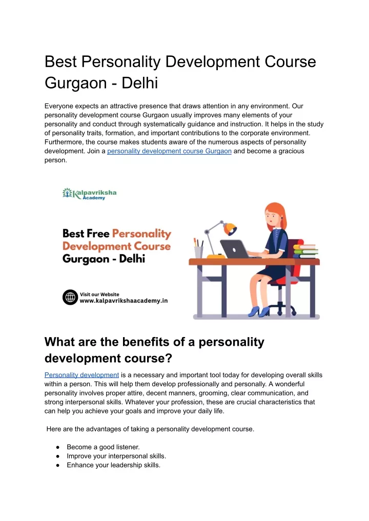 best personality development course gurgaon delhi