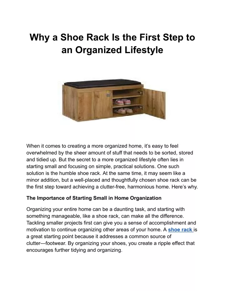 why a shoe rack is the first step to an organized