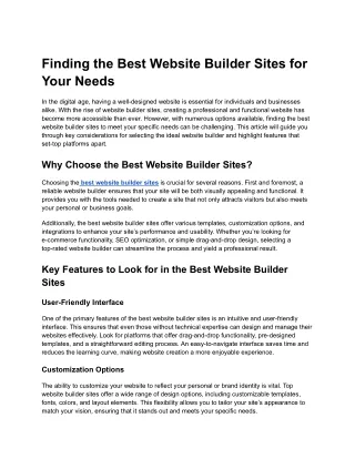 finding the best website builder sites for your