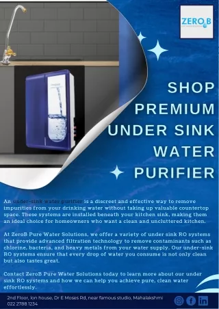 Shop Premium Under Sink Water Purifier