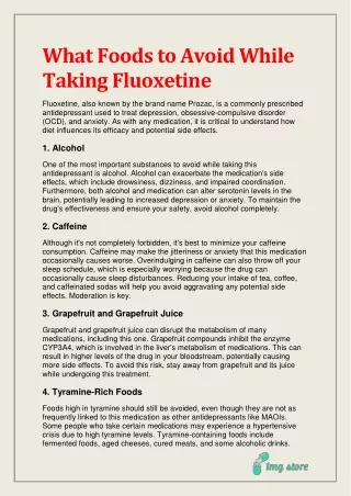 what foods to avoid while taking fluoxetine