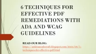 6 Techniques for Effective PDF Remediation with ADA and WCAG Guidelines