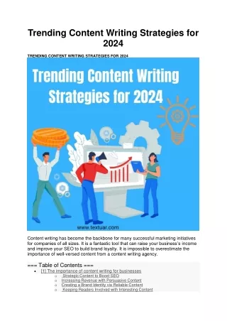 Trending Content Writing Strategies for 2024