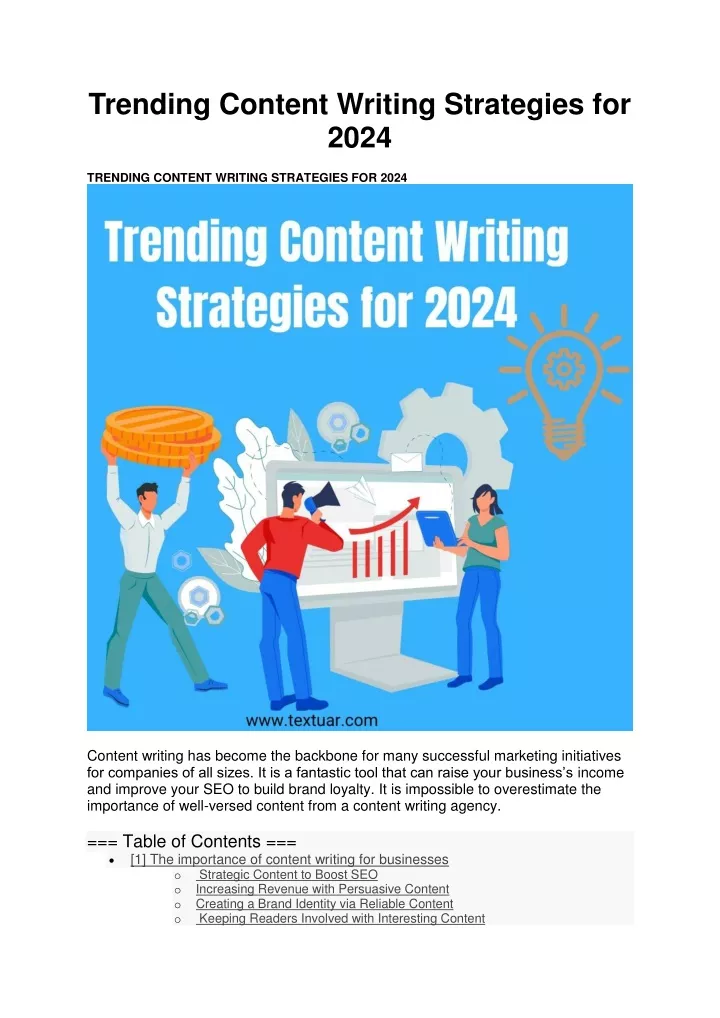 trending content writing strategies for 2024