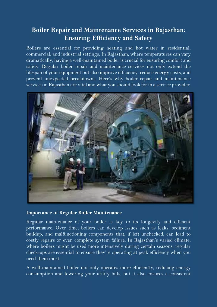 boiler repair and maintenance services