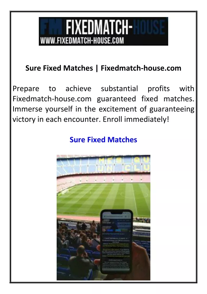 sure fixed matches fixedmatch house com