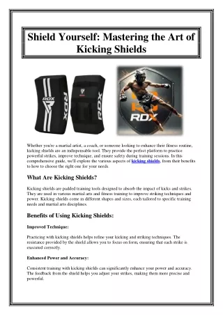 Shield Yourself Mastering the Art of Kicking Shields