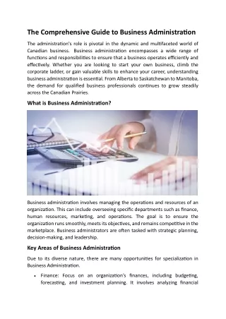 The Comprehensive Guide to Business Administration