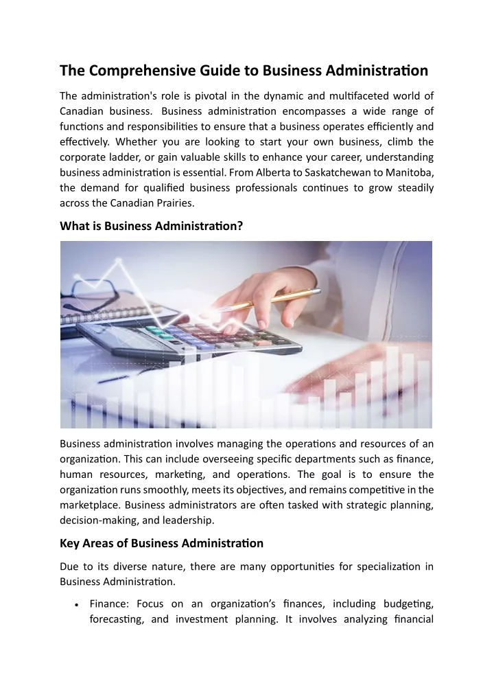 the comprehensive guide to business administration