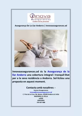 Assegurança De La Llar Andorra  Innovaassegurances.ad