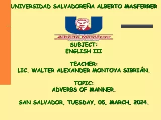 ADVERBS OF MANNER PPT.