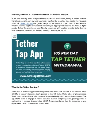 Tether Tap App_ Easy Ways to Earn Cryptocurrency