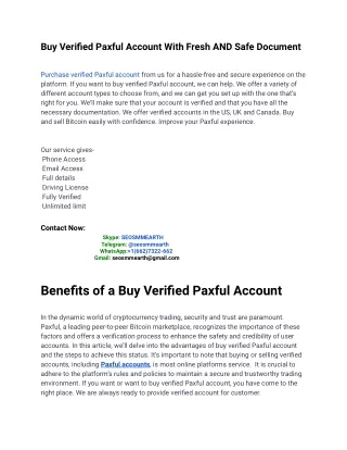 20 Best Ways To Sell Buy Verified Paxful Account